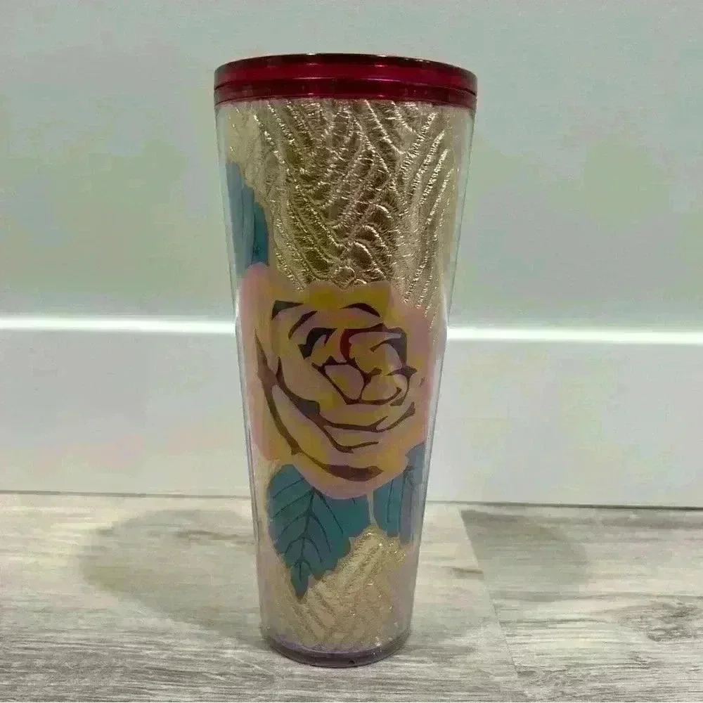 Starbucks Fall 2020 Rose Gold Quilted 24oz Venti Tumbler Cup With Lid
